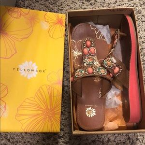 Yellow Box flip flops